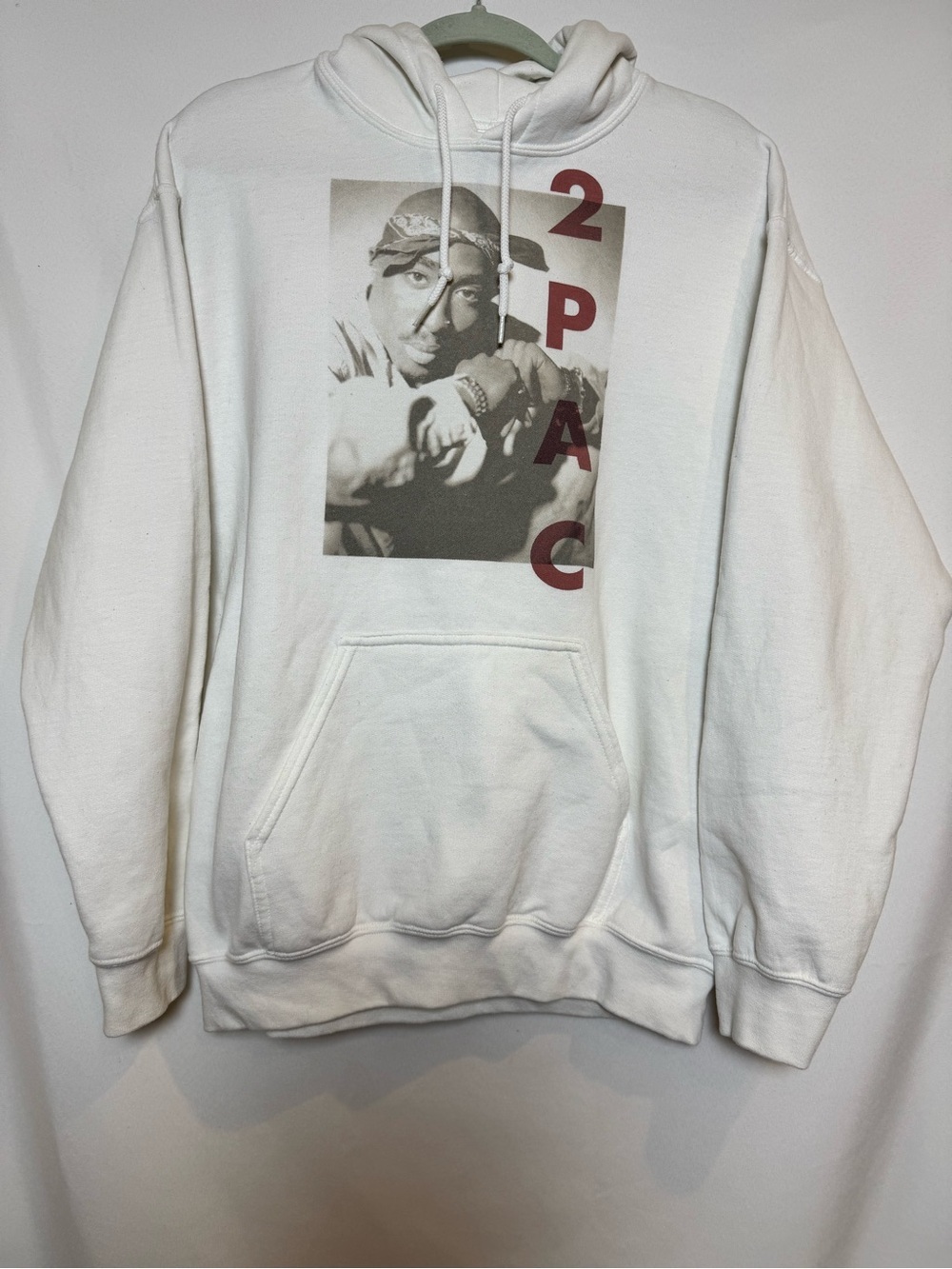 Tupac White Hoodie M
